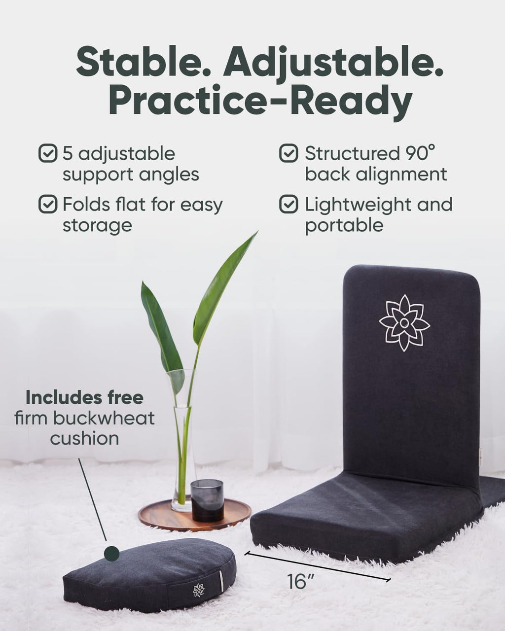 Folding Meditation Chair with Cushion