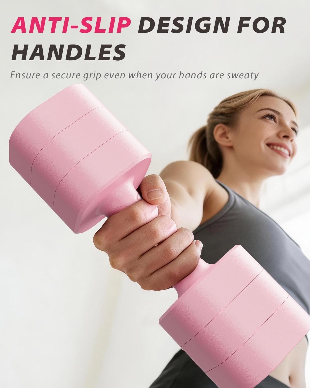 3-in-1 Anti-Slip Adjustable Dumbbell Pair Set