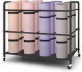 Wheeled Gym Yoga Mat Storage Rack