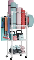 3-Tier Rolling Home Gym Equipment Storage Rack