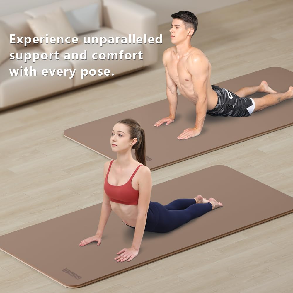 Wide Extra Thick Fitness Yoga Mat With Carry Strap