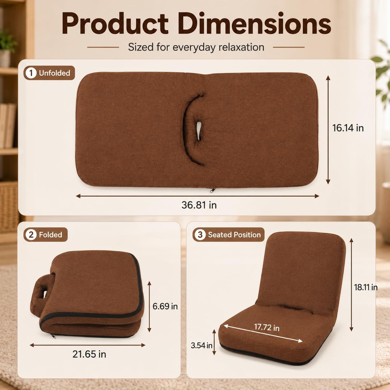Ergonomic Foldable Meditation Floor Chair