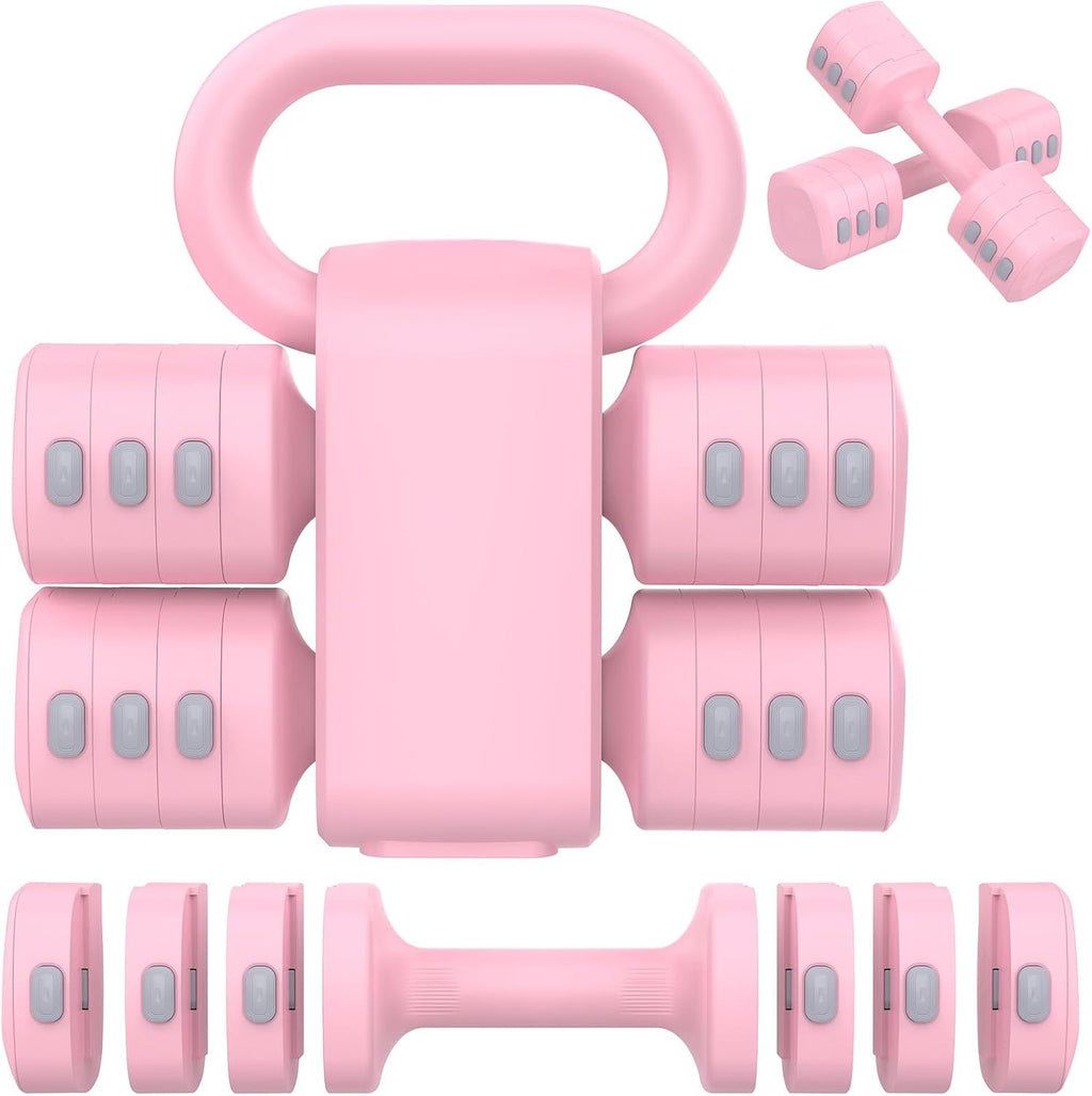 2-in-1 Adjustable Dumbbell Kettlebell Set
