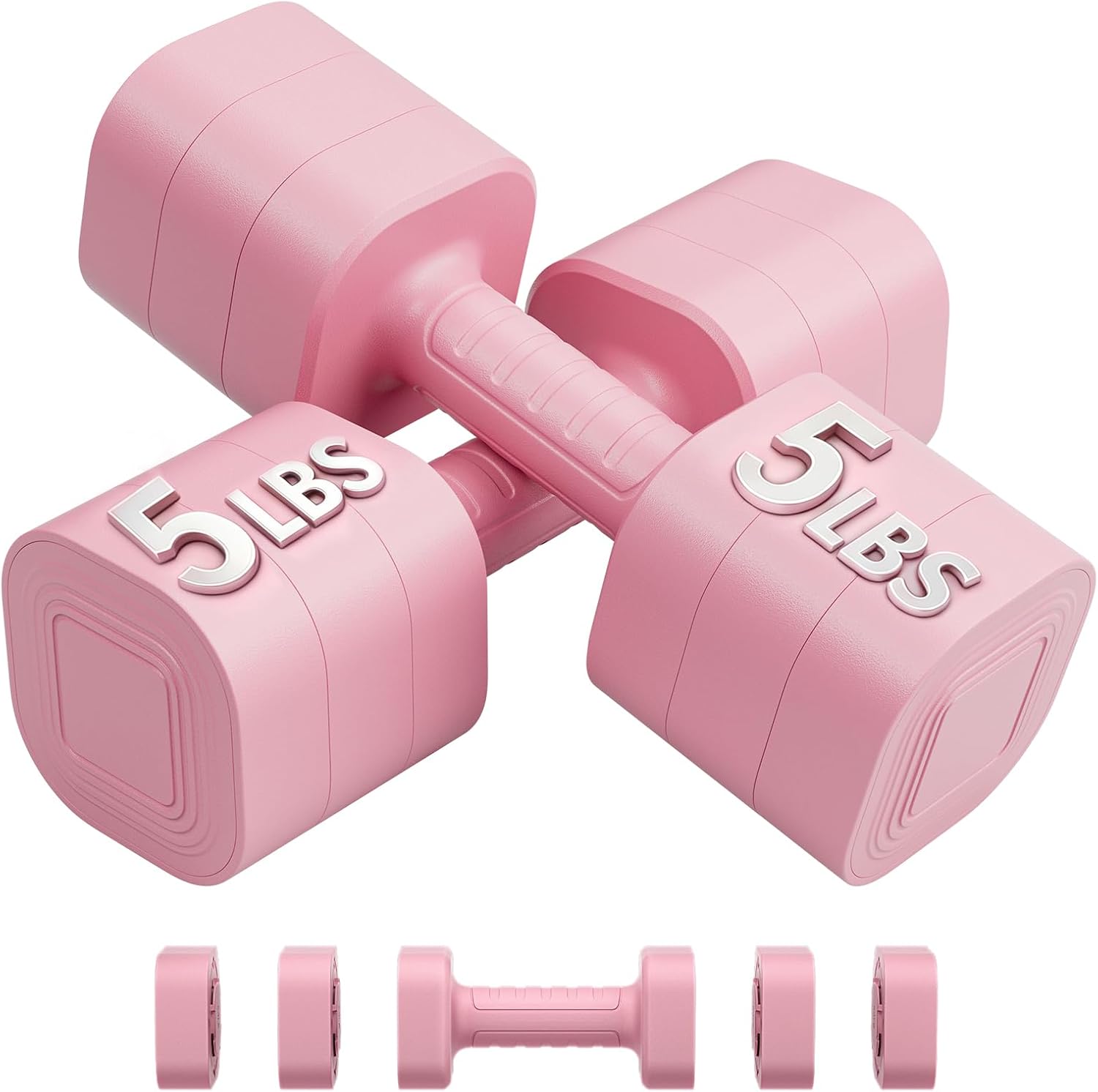 3-in-1 Anti-Slip Adjustable Dumbbell Pair Set