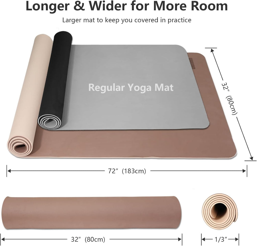 Wide Extra Thick Fitness Yoga Mat With Carry Strap