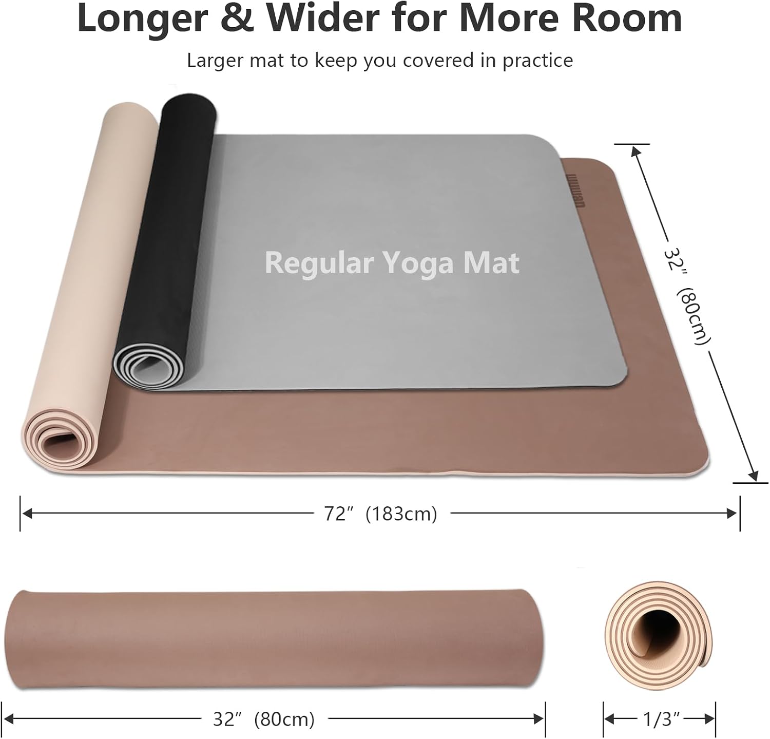 Wide Extra Thick Fitness Yoga Mat With Carry Strap