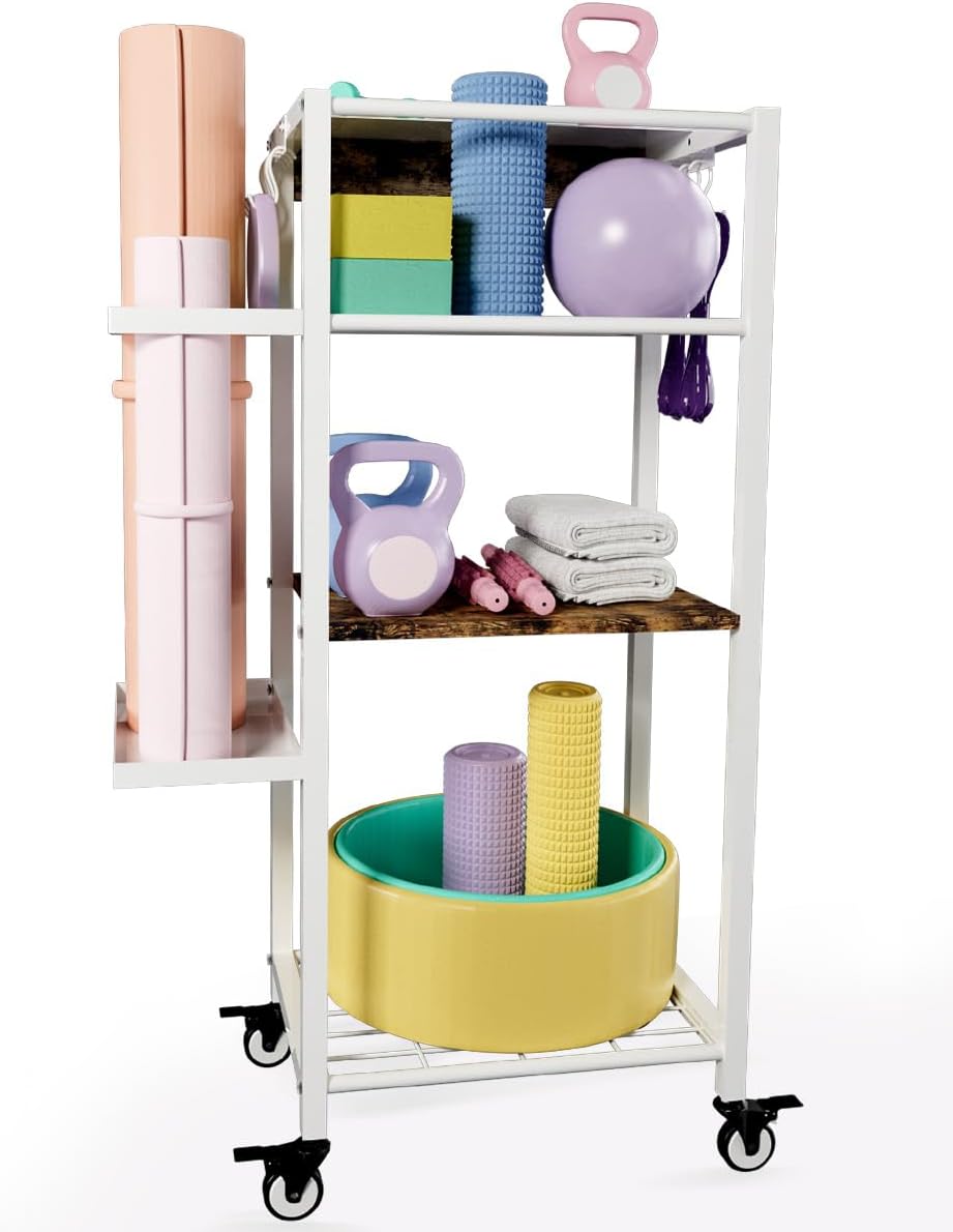3-Tier Wheeled Yoga Mat Rack