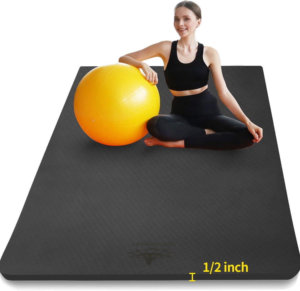 Large 1/2" Thick TPE Non Slip Yoga Mat