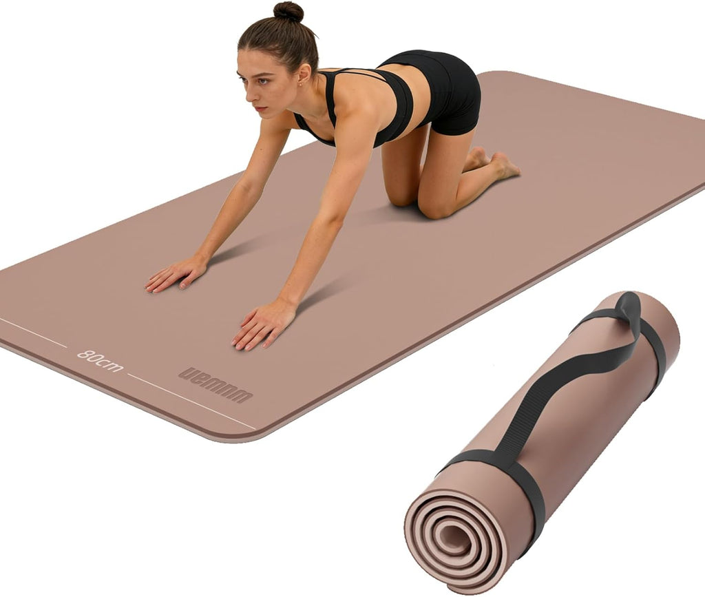Wide Extra Thick Fitness Yoga Mat With Carry Strap