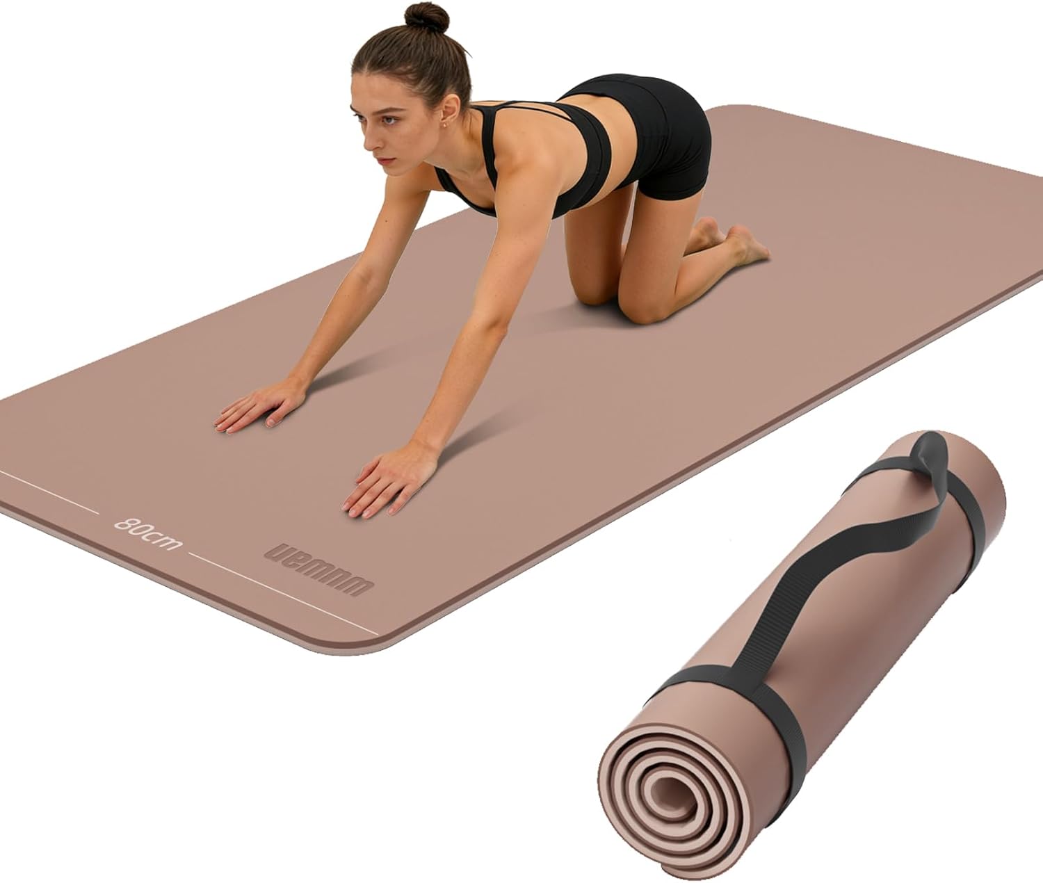 Wide Extra Thick Fitness Yoga Mat With Carry Strap