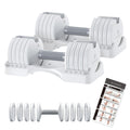 Multi-In-One Adjustable White Dumbbell Set