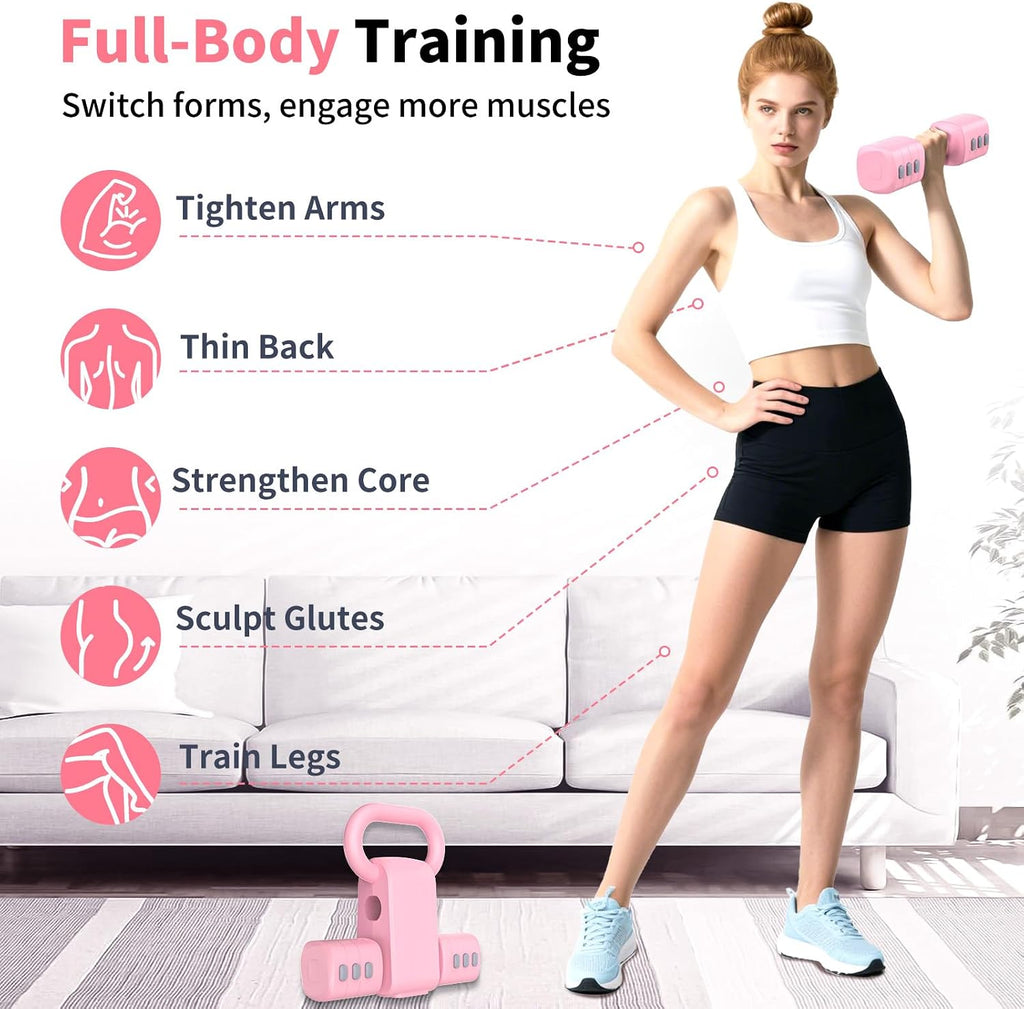 2-in-1 Adjustable Dumbbell Kettlebell Set
