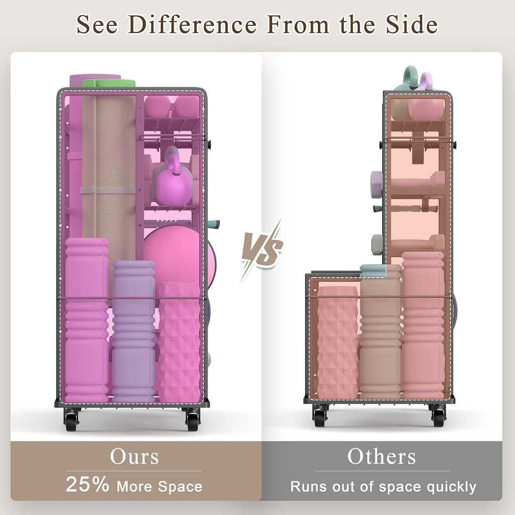 4-Tier Wheeled Dumbbell Storage Rack