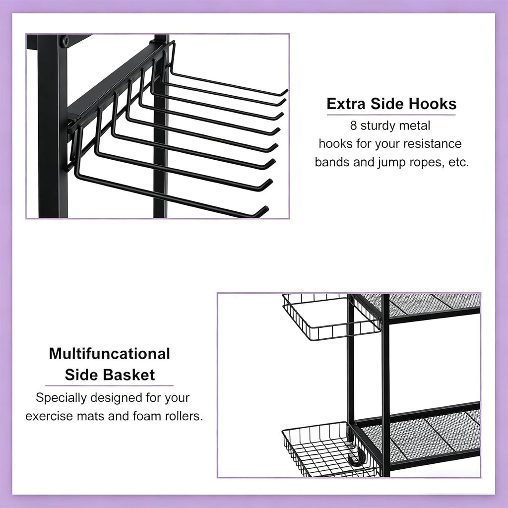 Metal Wheeled Gym Storage Rack