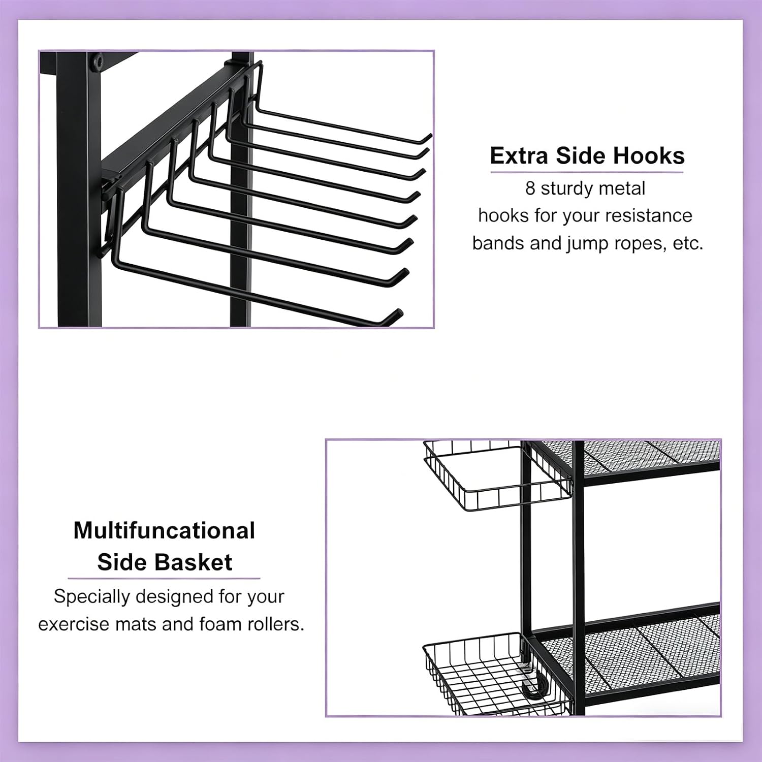 Metal Wheeled Gym Storage Rack