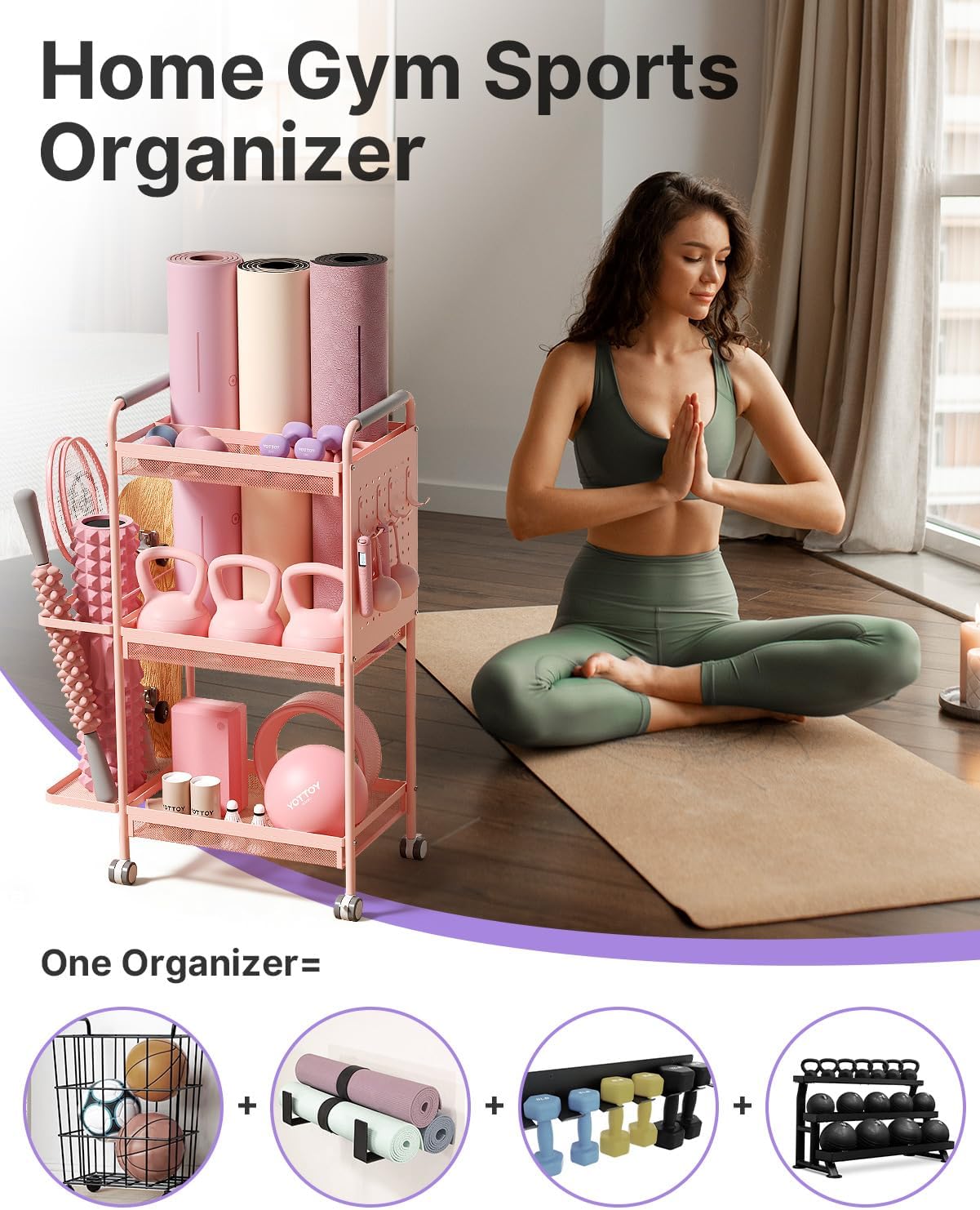 3-Tier Multi-Functional Home Gym Storage Rack