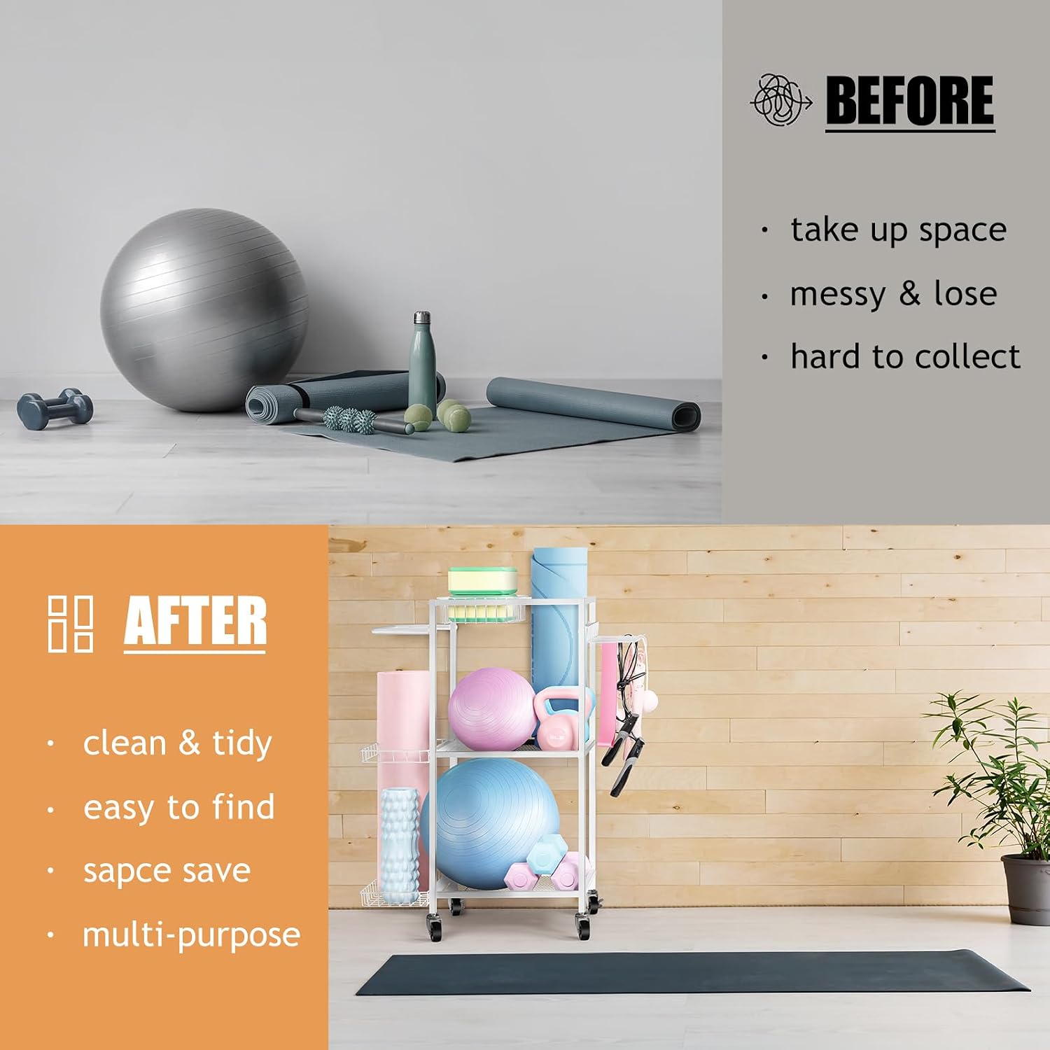Metal Yoga Mat Storage Rack