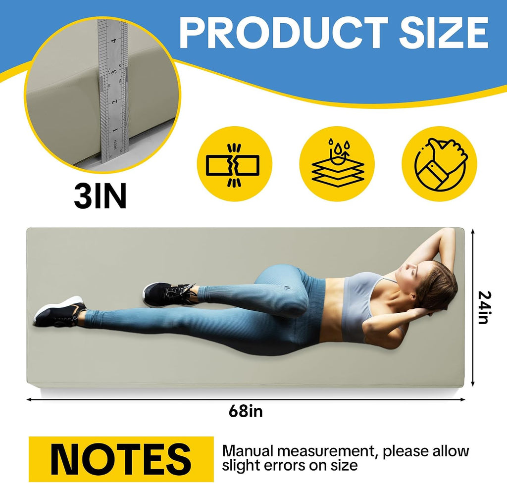 3 Inch Thick PU Leather Foam Yoga Mat
