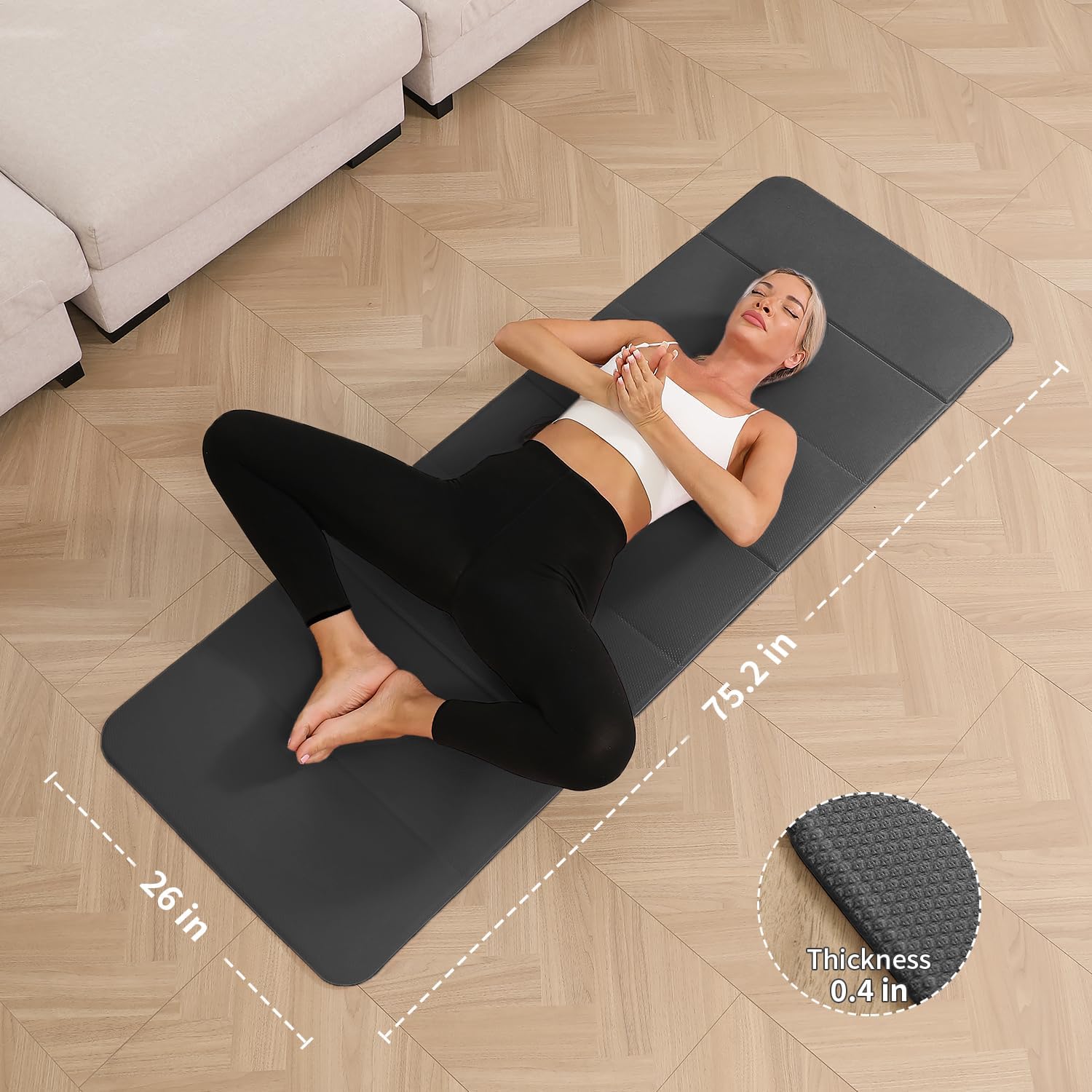 10mm Extra Thick Foldable Non Slip Yoga Mat