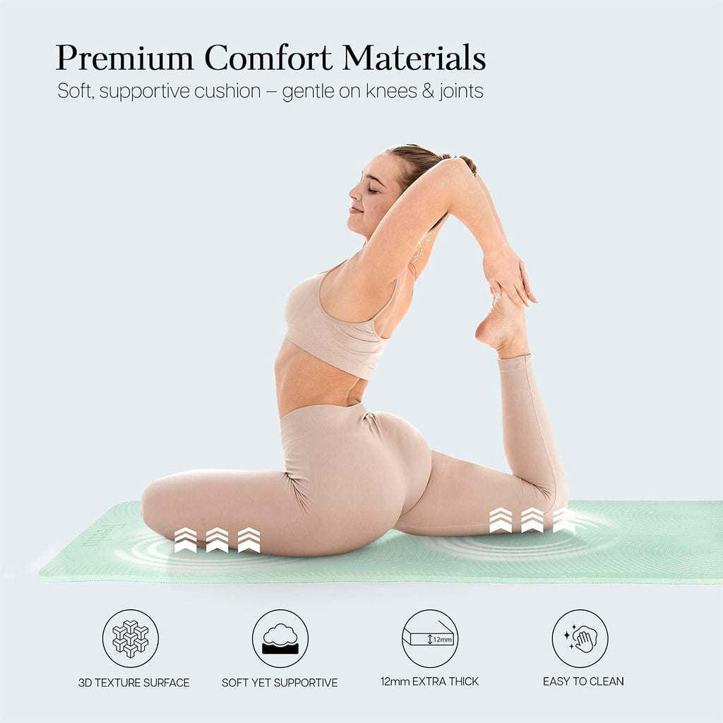 12mm Extra Thick Non Slip Fitness Yoga Mat