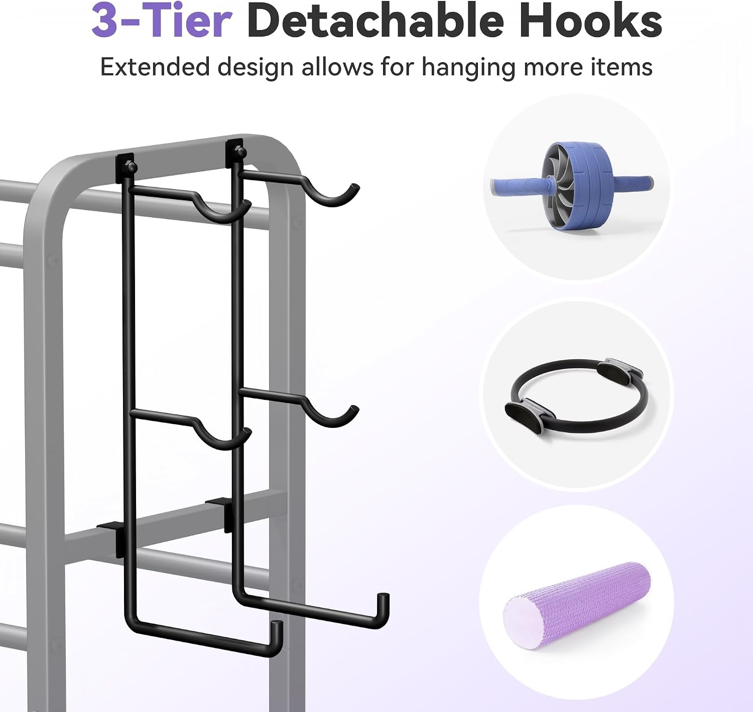 3-Tier Wheeled Gym Storage Rack