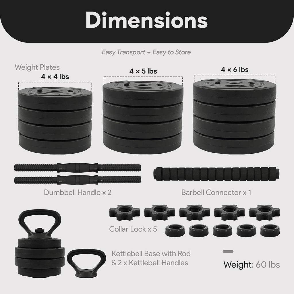 Multi-Functional Convertible Dumbbell Weight Set