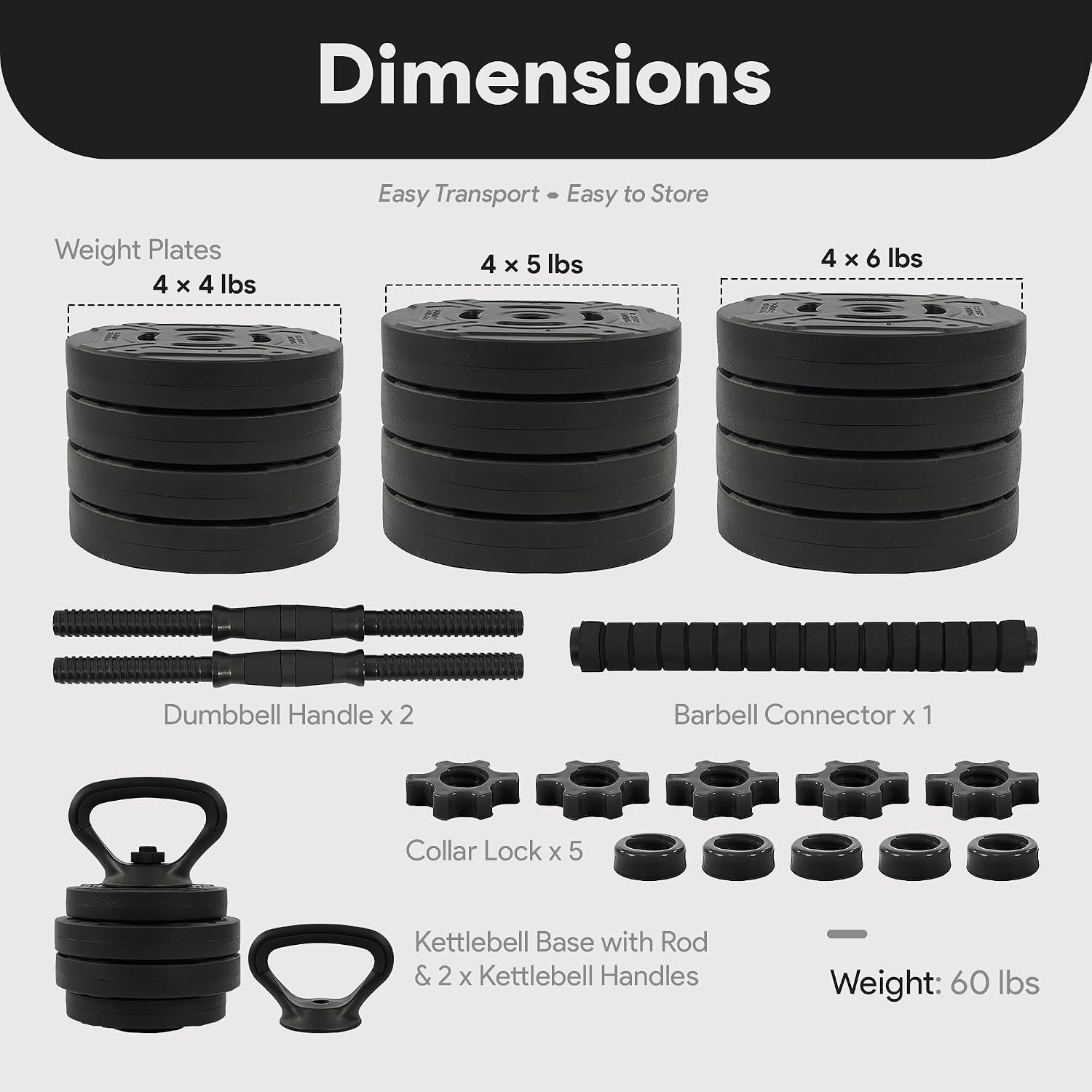 Multi-Functional Convertible Dumbbell Weight Set