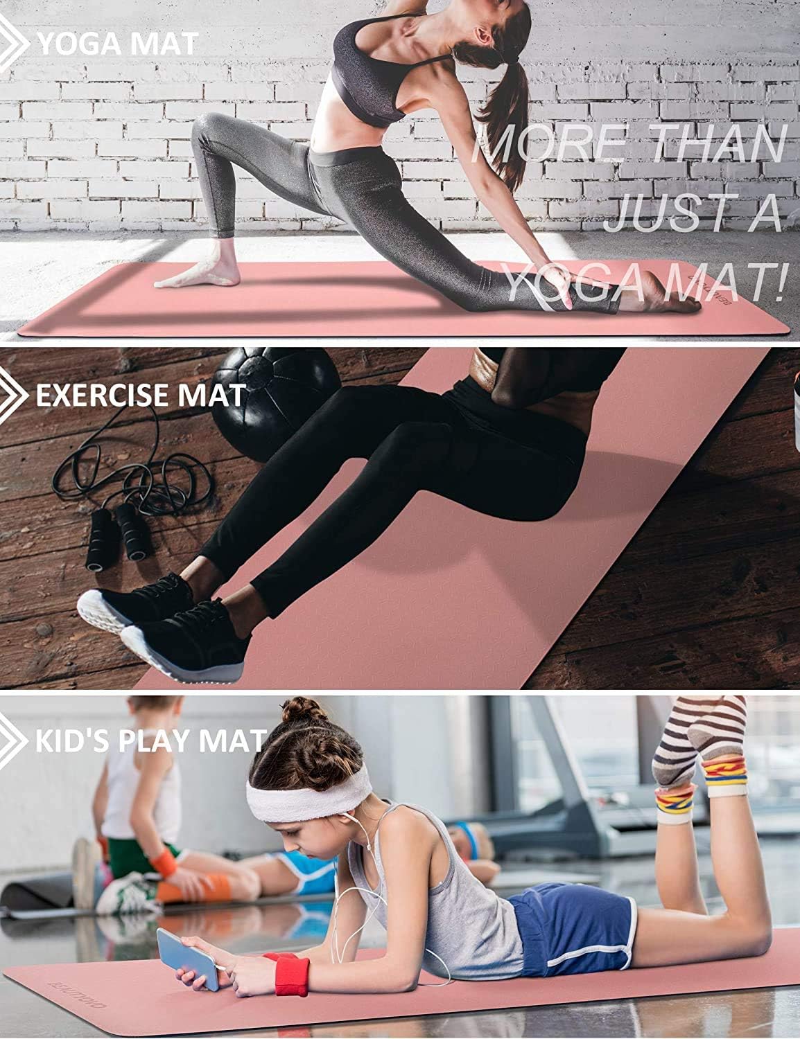 Double-Sided TPE Extra Thick Yoga Mat With Strap