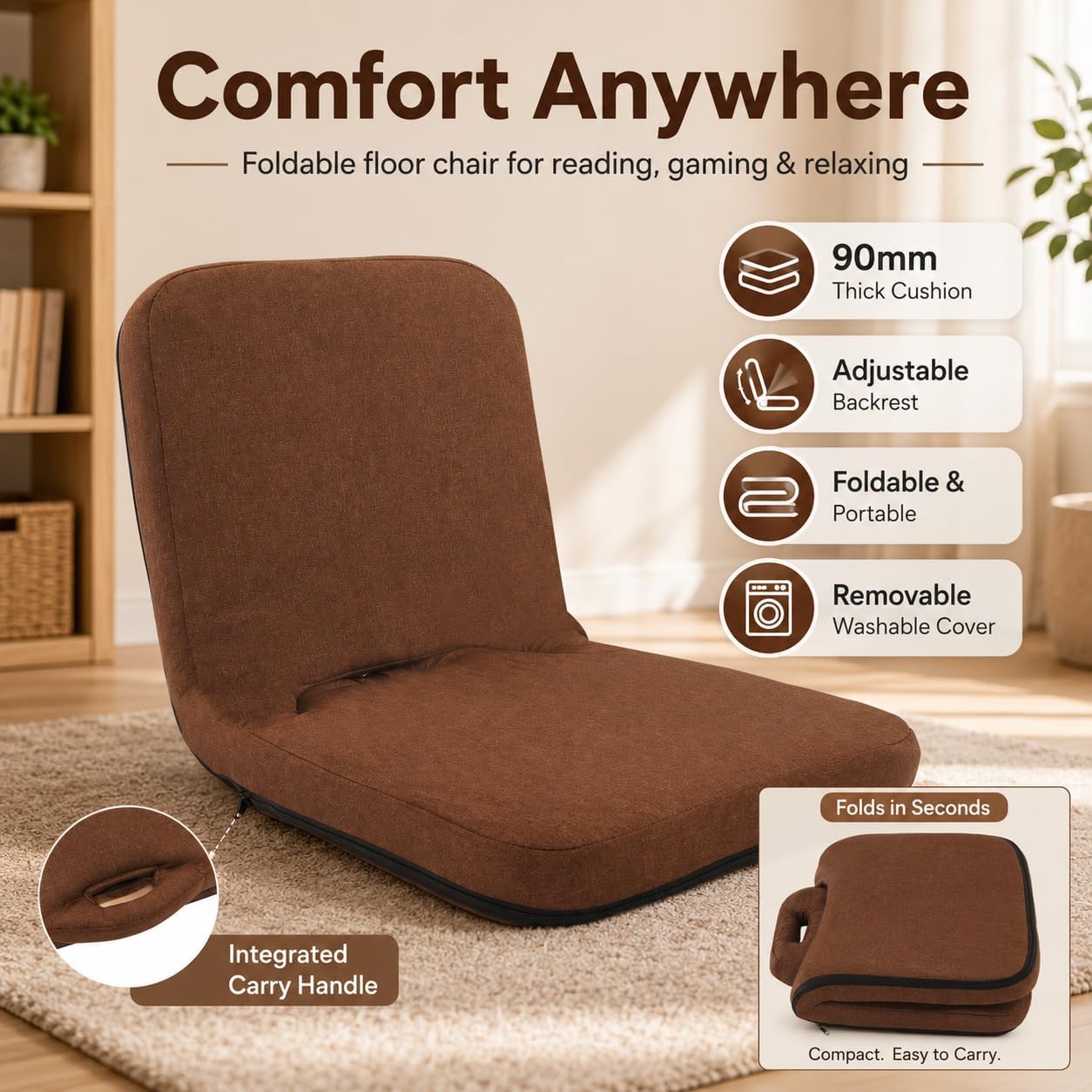 Ergonomic Foldable Meditation Floor Chair