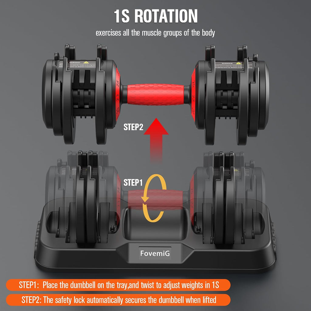 10-in-1 Anti-Slip Adjustable Dumbbell Set