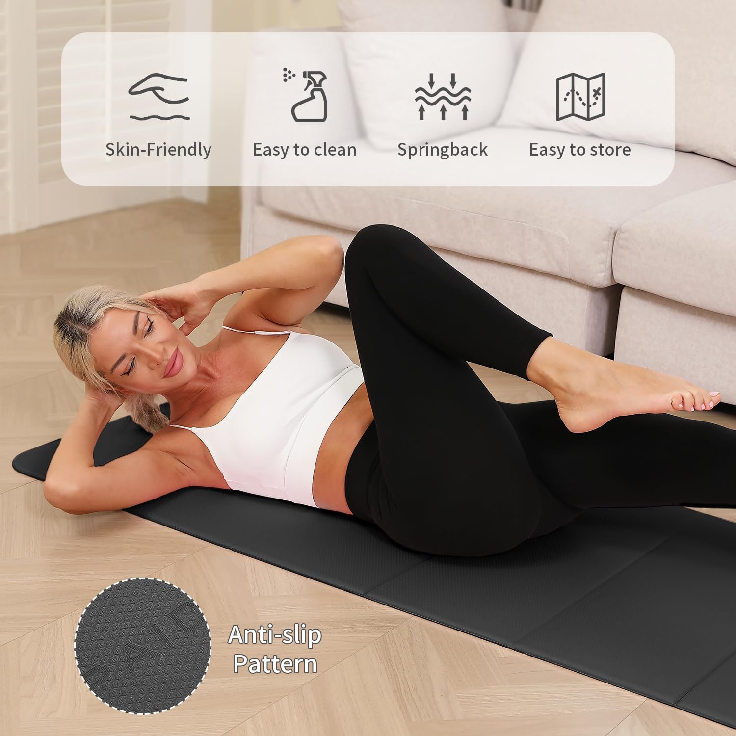 10mm Extra Thick Foldable Non Slip Yoga Mat