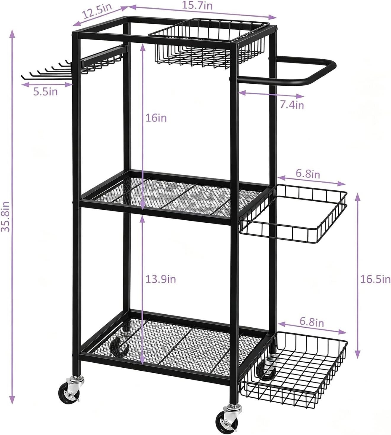 Metal Wheeled Gym Storage Rack