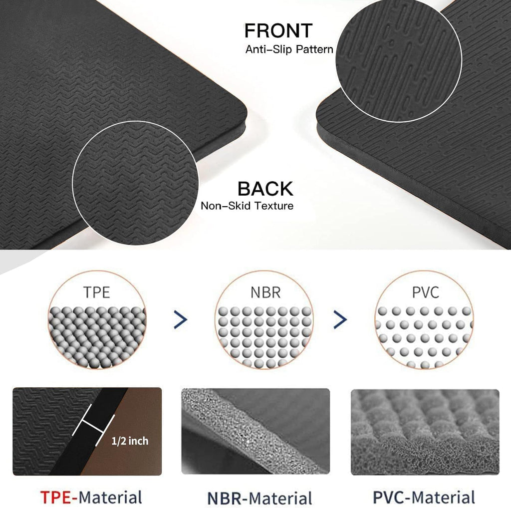 Large 1/2" Thick TPE Non Slip Yoga Mat