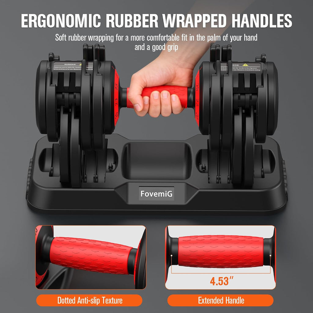 10-in-1 Anti-Slip Adjustable Dumbbell Set