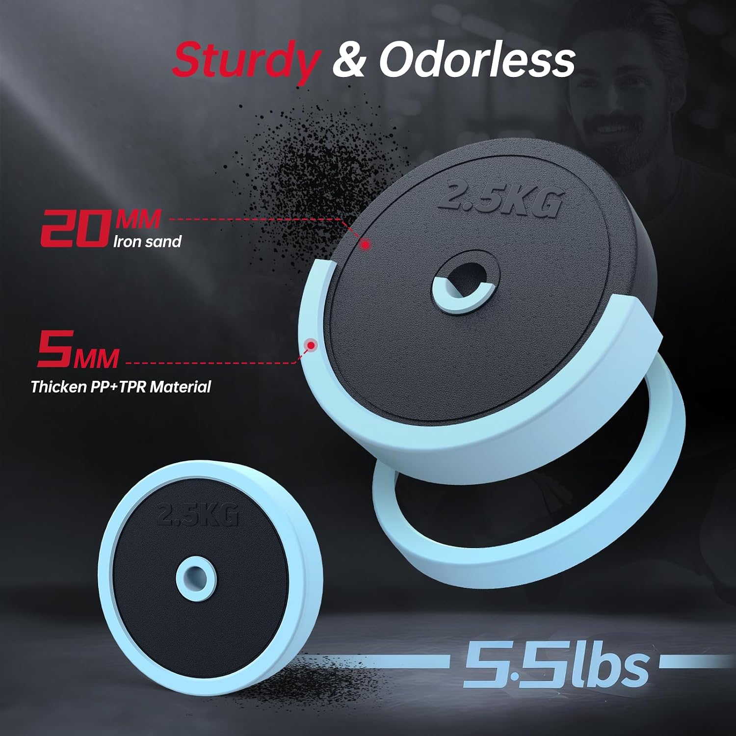 5-in-1 Convertible 45lbs Adjustable Dumbbell Set