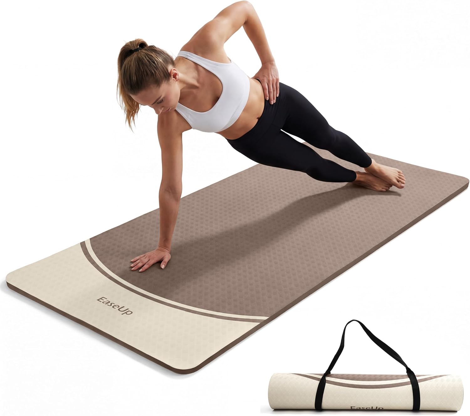 10MM Extra Wide Long TPE Yoga Mat With Strap