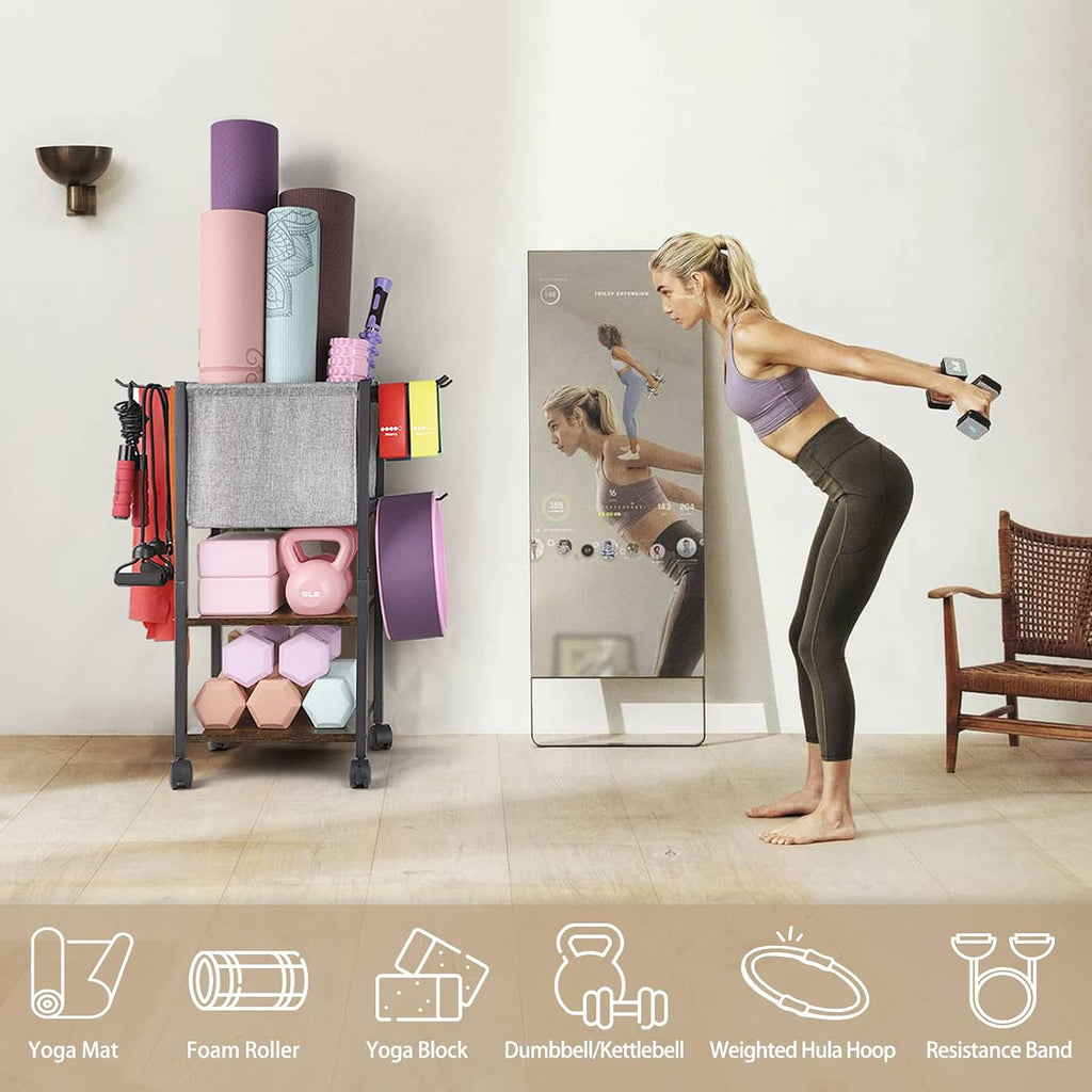Gym Storage Rack for Yoga & Weights