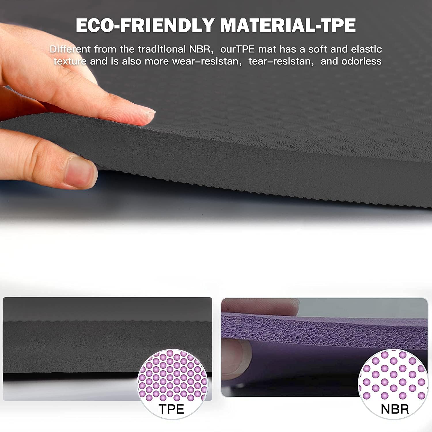 Large 4/5 Inch TPE Non Slip Yoga Mat