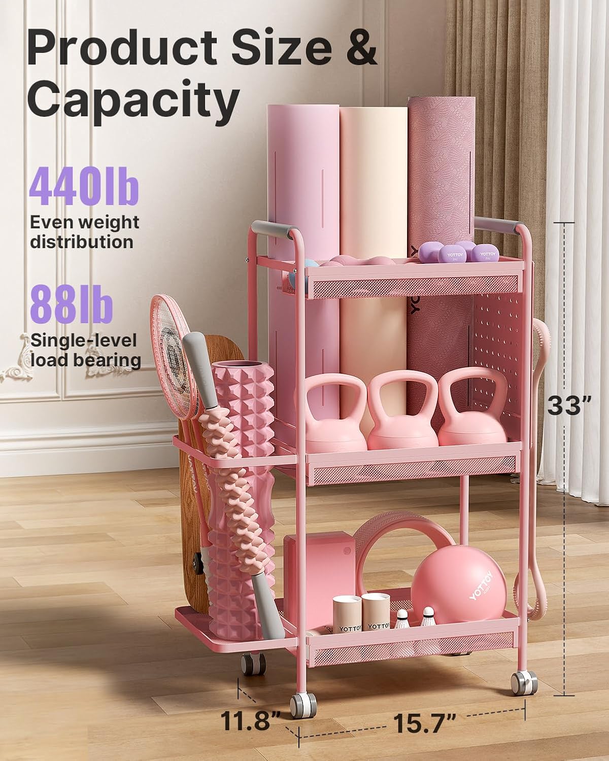 3-Tier Multi-Functional Home Gym Storage Rack