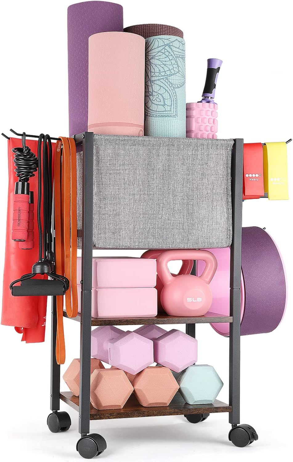 Gym Storage Rack for Yoga & Weights