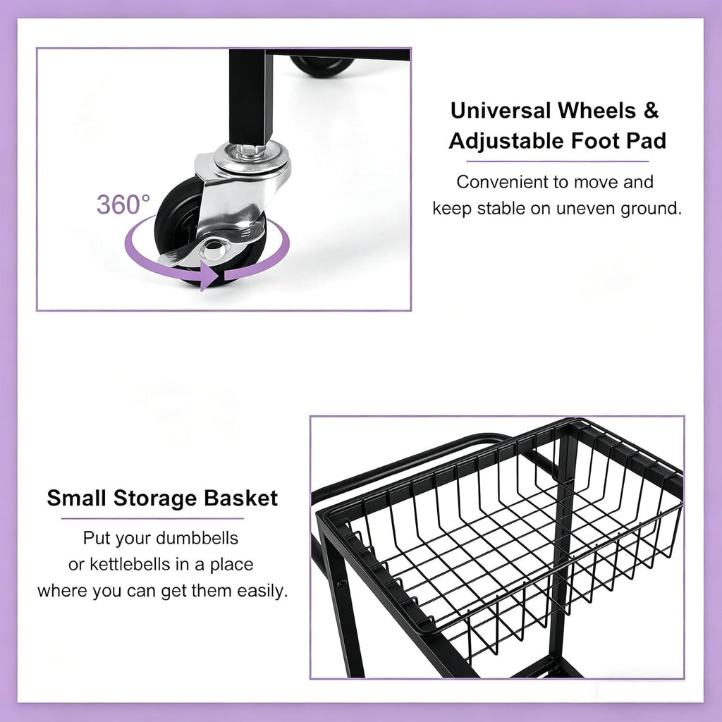 Metal Wheeled Gym Storage Rack