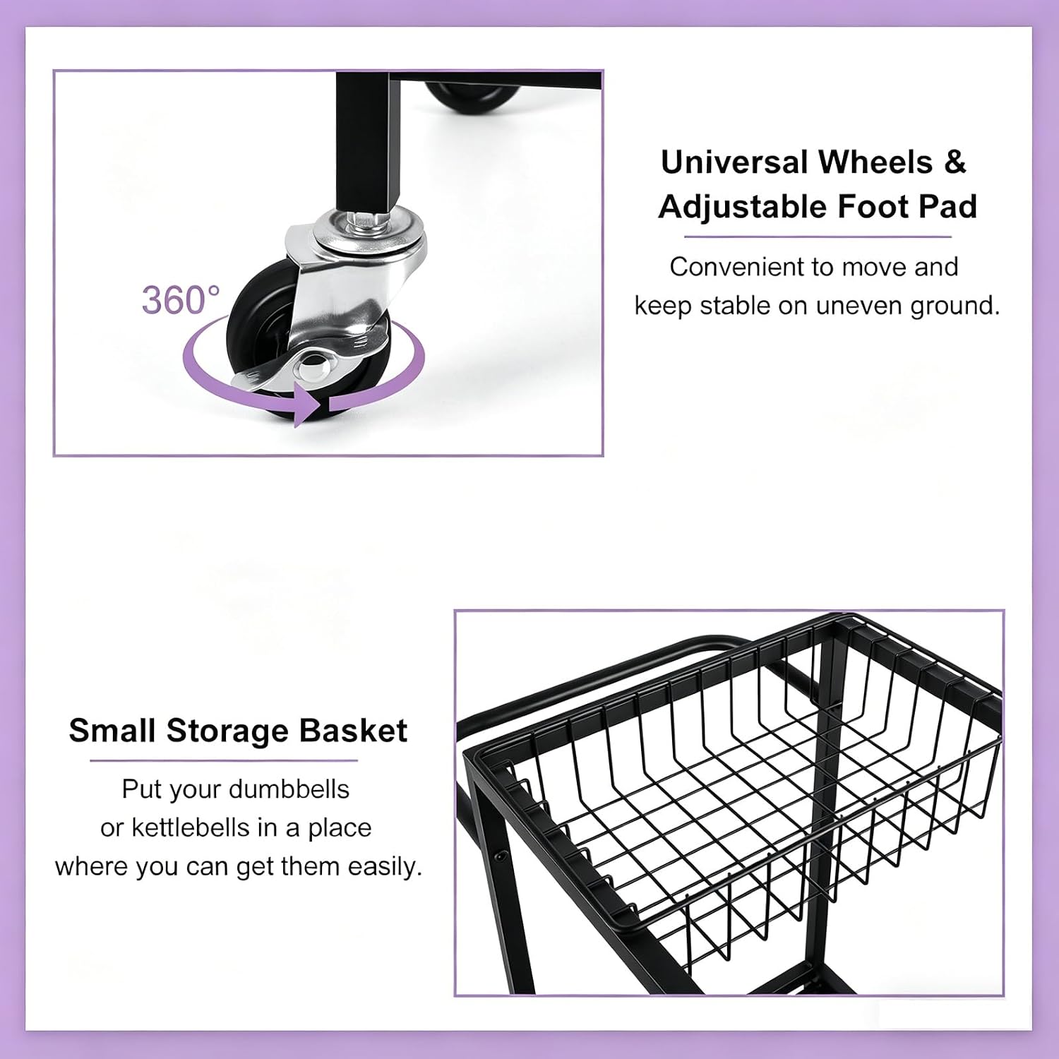 Metal Wheeled Gym Storage Rack