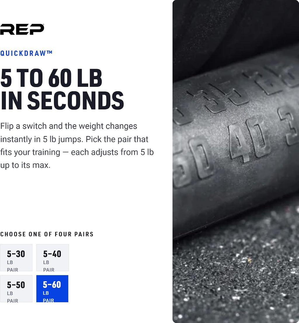 Quickdraw Multi-Range Adjustable Dumbbells