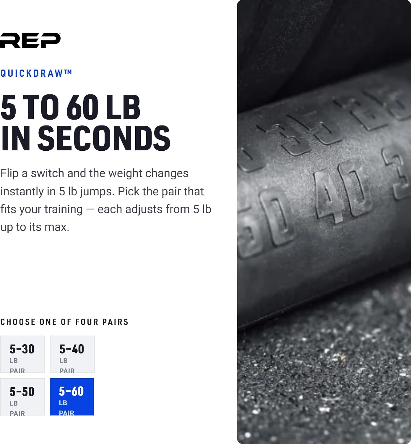 Quickdraw Multi-Range Adjustable Dumbbells