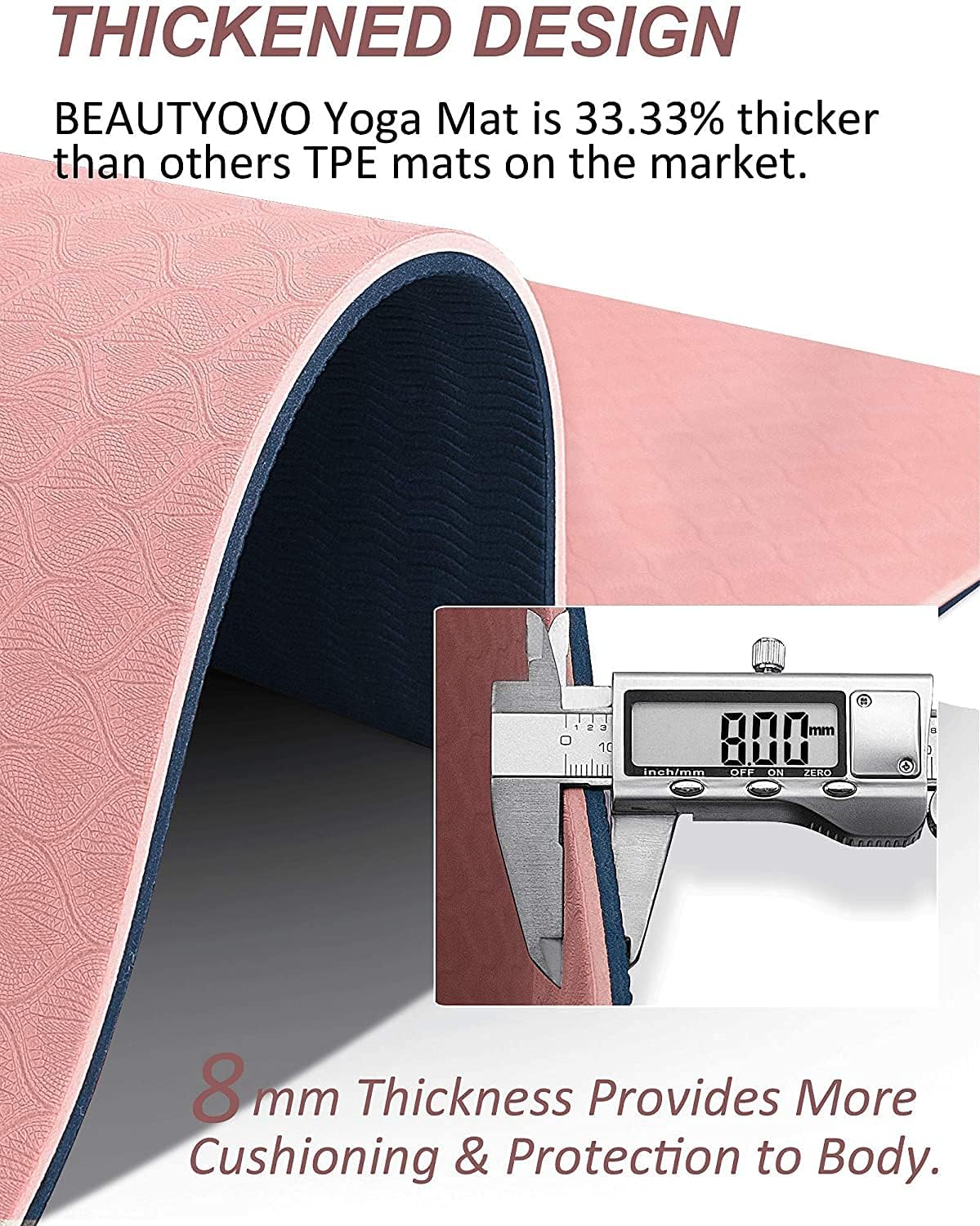 Double-Sided TPE Extra Thick Yoga Mat With Strap