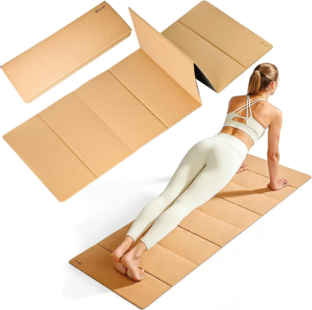 Rocalt Foldable Cork POE Travel Yoga Mat