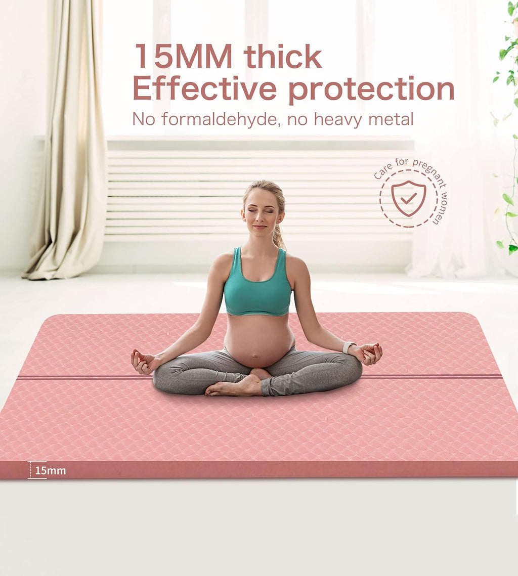 Multi-Thick Large Non Slip Yoga Mat with Carry Bag