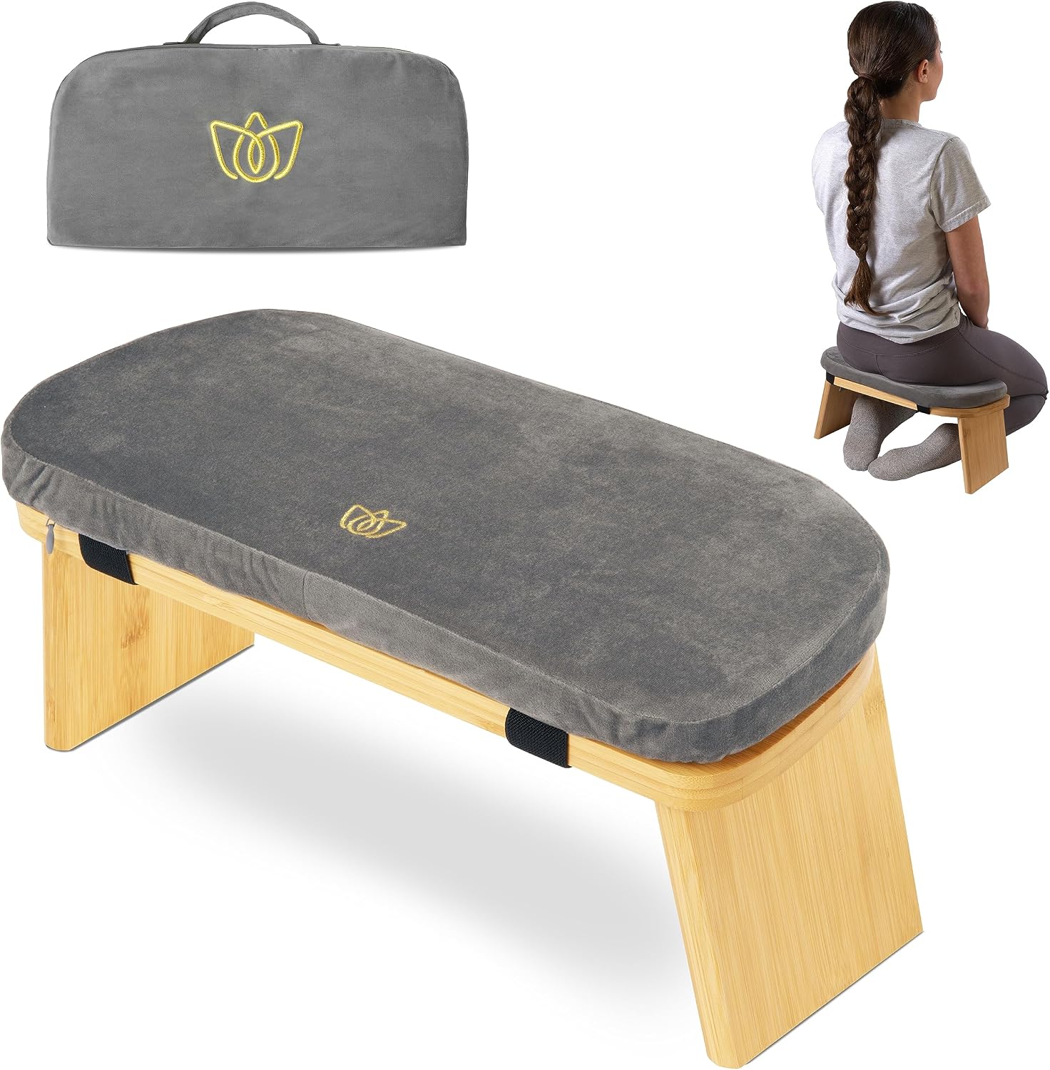 Foldable Bamboo Kneeling Meditation Bench