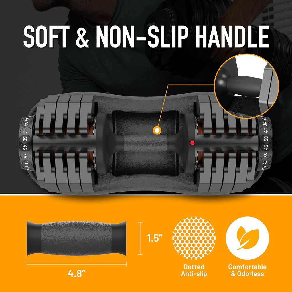 Quick Dial Adjustable Dumbbell Set with Storage Box
