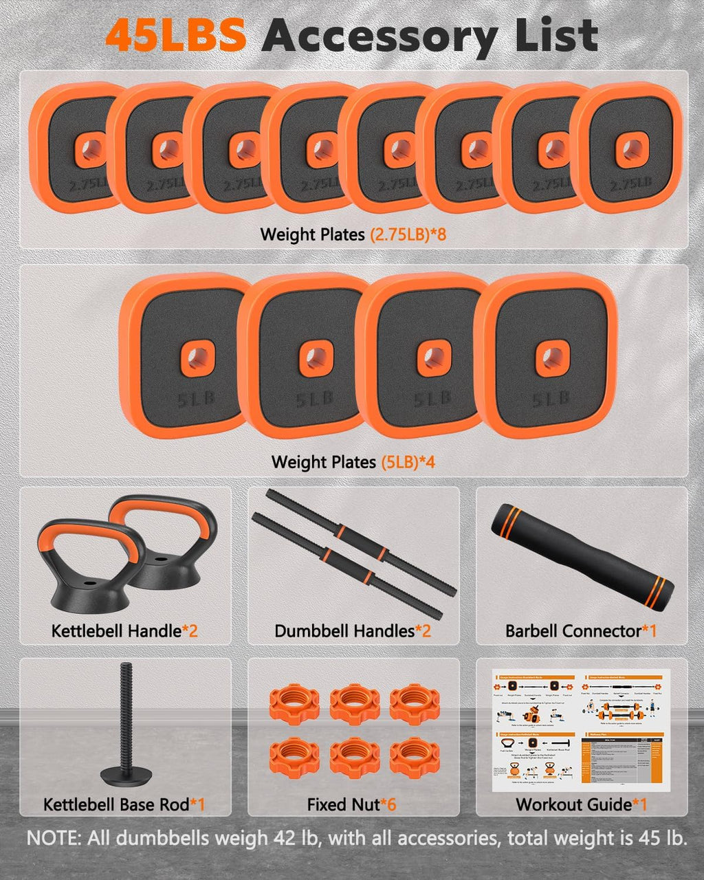 4-in-1 Adjustable Dumbbell Weight Set